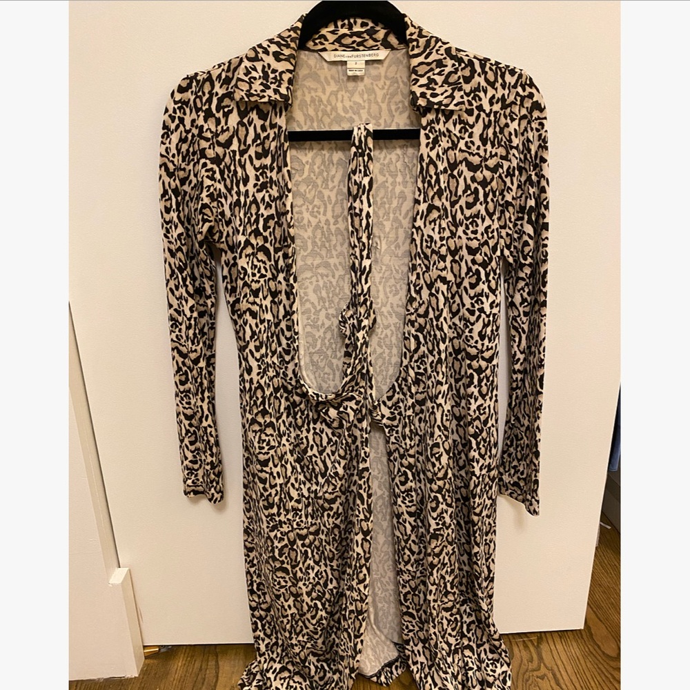 Diane Von Furstenberg leopard print wrap dress